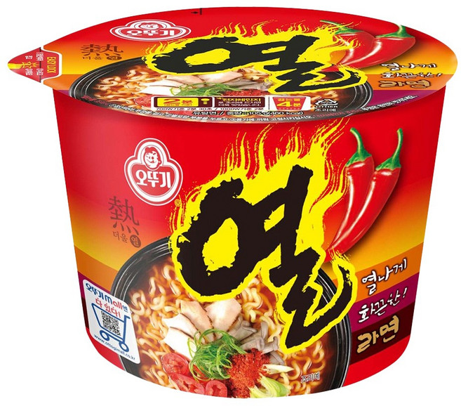 오뚜기 열라면 용기 105g, 6개