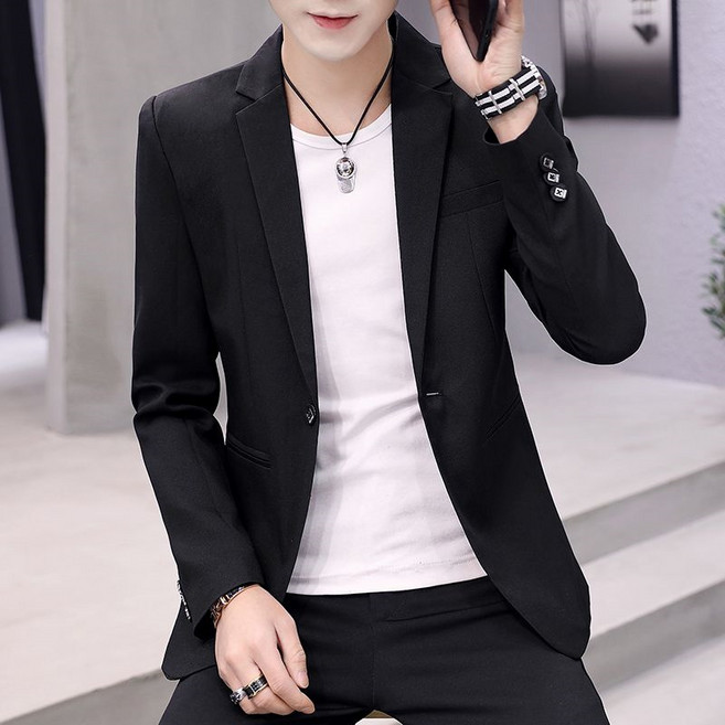 AOKADA 남성 봄 가을 슬림핏 오피스룩 하객룩 원버튼 정장 자켓
