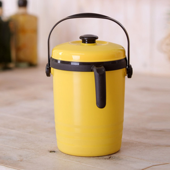 하이브라이트 물빠짐형 음식물 쓰레기통 2L, 옐로우, 1개