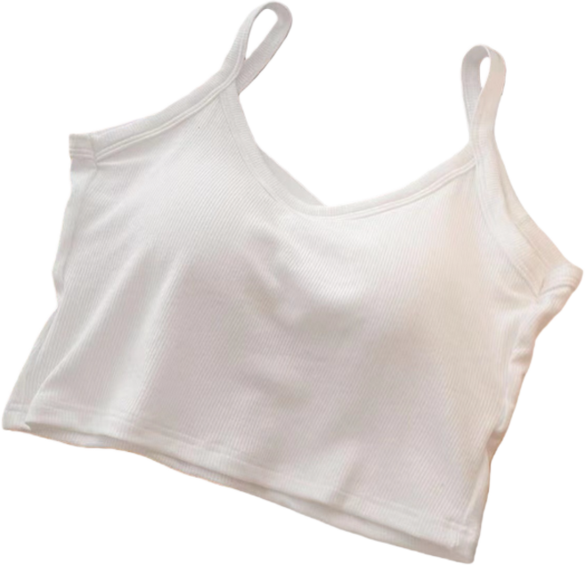 天使網購 露背螺紋背心 小可愛 帶胸墊細肩帶U美背上衣