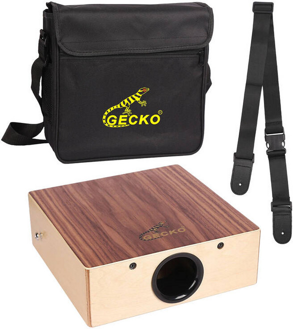 카혼 GECKO C69 Cajon 나무 드럼 플랫 핸드 타악기 조절식 스트랩 휴대용 박스 파티 드럼용