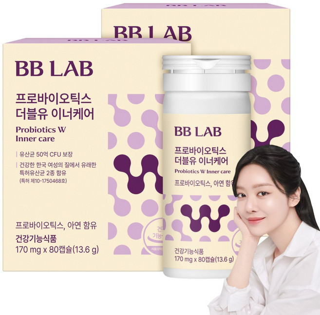 [본사정품] 뉴트리원 비비랩 프로바이오틱스 더블유 이너케어 여성건강 질유산균 질건강, 2개, 80정