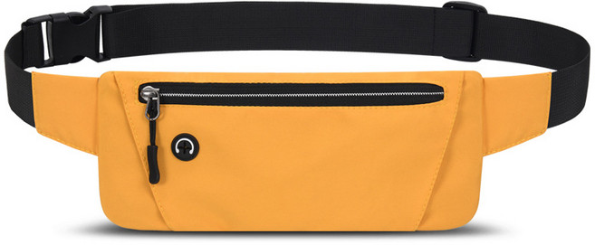 JS 초경량 대용량 웨이스트백 스포츠 캐주얼 수납 허리팩, 심황, 1개