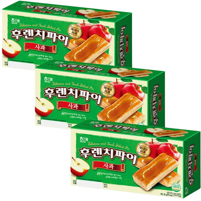 해태제과 후렌치파이 사과 192g 묶음행사+사은품증정, 3개