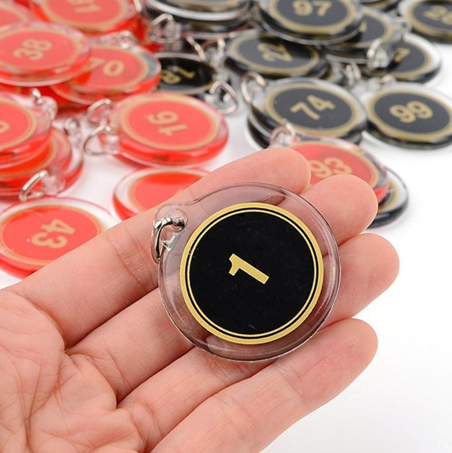 양면 사물함 락커 원형번호판 1~100 번 키링 열쇠고리 목욕탕 헬스장 수영장, 검정 31~40, 1개