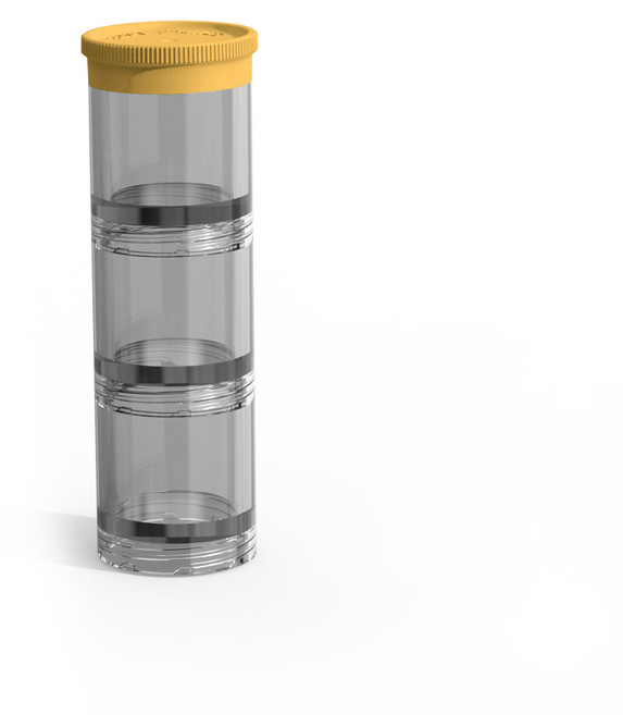 미니플 게이즈 휴대용 요일별 알약 케이스 약통 약케이스 약보관함, 1개, 옐로우 3칸 단품