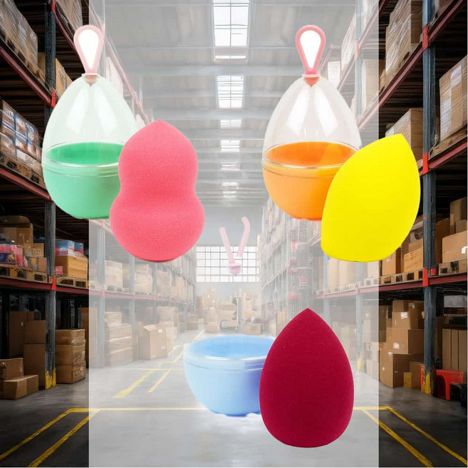 메이크업 퍼프 케이스 세트 물방울 똥 미용 에어 여행 소품, 커팅