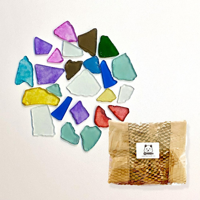 그리구 국산 천연 바다유리 조각, 500g, 혼합색상