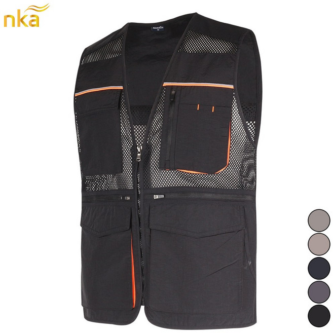 엔케이아울렛 A-고급포켓반사띠조끼 안전조끼 다용도 신호수 작업용조끼 배달 낚시 야간 현장 멀티 빅사이즈 단체