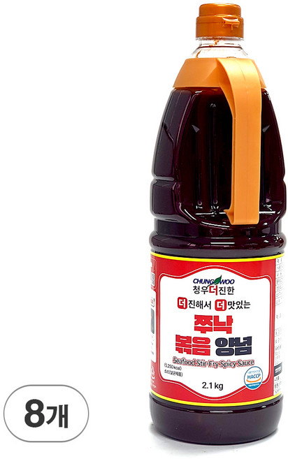 청우 더진한 쭈낙볶음양념 쭈꾸미 낙지 볶음소스, 2.1kg, 8개