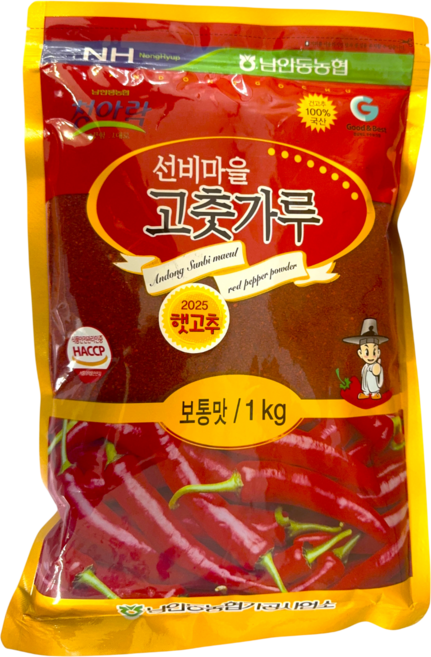 [남안동농협] 선비마을 100% 국산 고춧가루 보통맛, 1개, 1kg