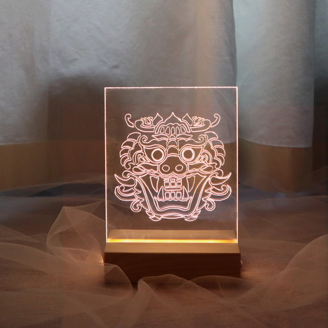 [DIY 키트] 한국 전통 해태 아크릴 무드등 만들기 패키지, 재료만 구매, 철필 1개