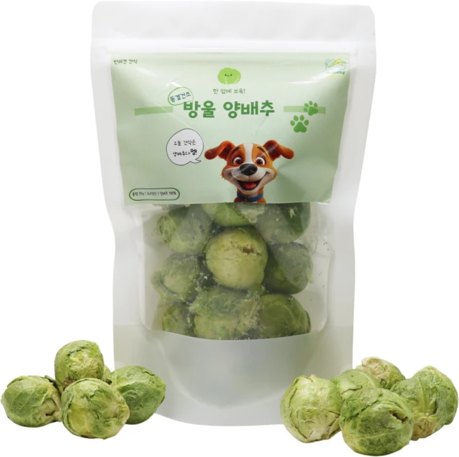 헬시하이펫 반려동물 강아지 동결건조 간식 미니 양배추, 1개, 35g, 변비예방 - 쿠팡