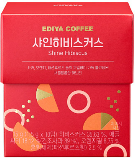 이디야 블렌딩티 샤인 히비스커스 10P, 1박스, 10개입, 1.5g