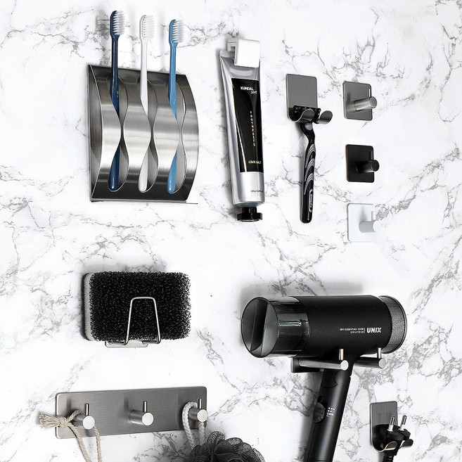 [이우아여사] 3M 강력접착 호텔식 스테인레스 욕실용품 정리용품, 21_화이트후크 원형C 1구 (CRM0012), 1개