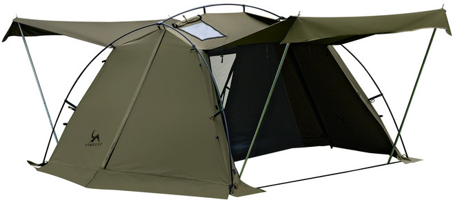 TOMOUNT 투마운트 로지 보호소 A형 솔캠 돔 면텐트, 그린(화대로 사용가능)