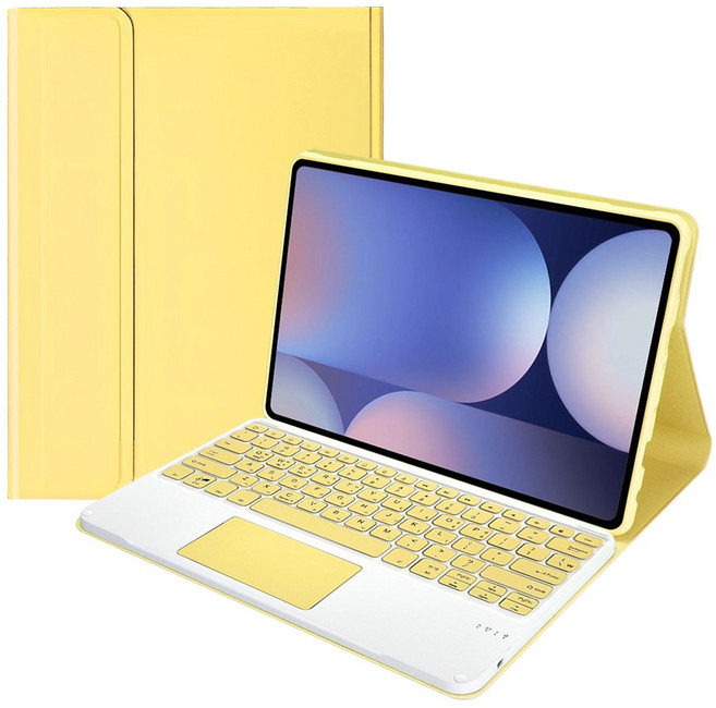 UB 갤럭시탭 터치 트랙패드 키보드 케이스 전기종 펜슬수납, 옐로우, 1개