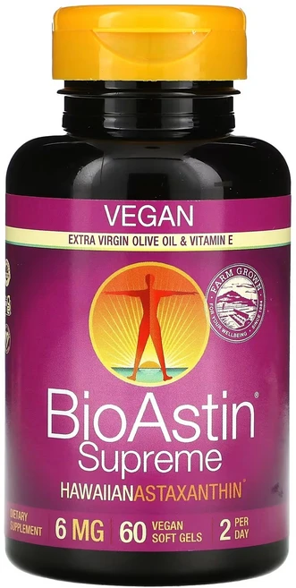 뉴트렉스하와이 BioAstin 슈프림 6mg 베지 소프트젤 60정, 1개 - 쿠팡