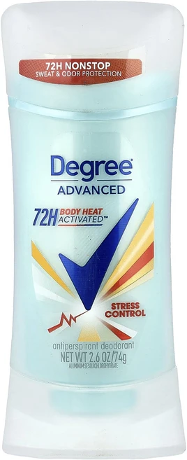 Degree 어드밴스드 72H Body Heat Activated™ 땀 억제제 데오드란트 스트레스 컨트롤 74g(2.6oz), Degree어드밴스드72HBodyHeatActivate, 74g, 1개 - 쿠팡