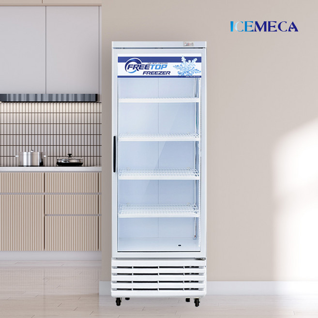 국산 업소용 냉동고 FT-470DFS 직냉식 소주 수직형 냉동 쇼케이스