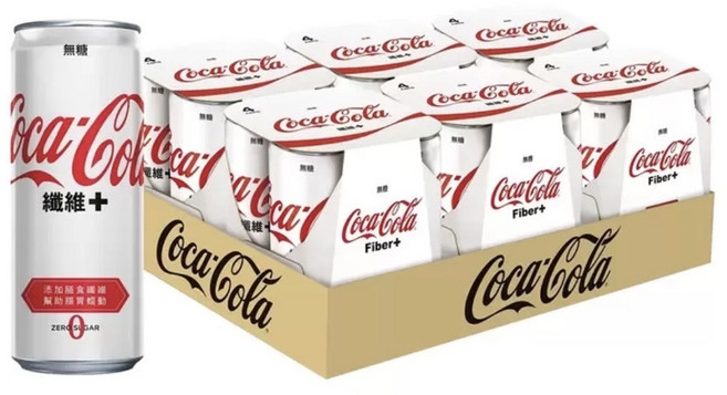 可口可樂 纖維+ 無糖氣泡飲 24入, 24個, 330毫升 X 24入