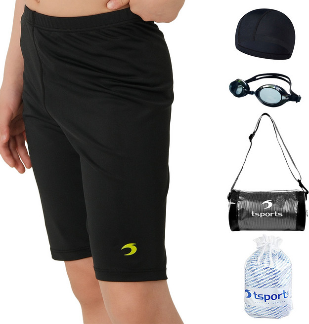 TS스포츠 남아수영복 남아동 5부 바지 어린이 주니어 초등학교 생존수영 고급세트 2509(하의) 수영모포함