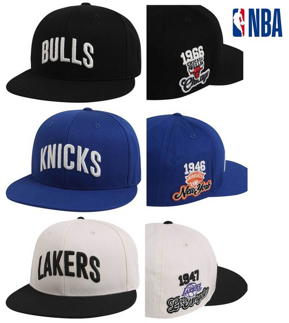 엔비에이 NBA 남녀공용 농구팀 아치형 레터 스냅백 모자 N255AP615P 465838