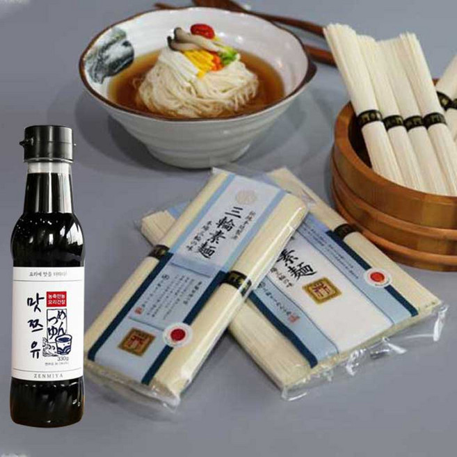 소스팩토리 잔치국수 세트 (맛쯔유+미와소면250g) 냉국수 멘쯔유 수연소면 쯔유 냉모밀 육수 J4SS, 1개