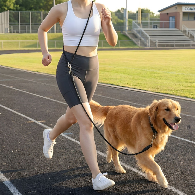 홈닛 핸즈프리 리드줄 강아지목줄, 1개, 블랙