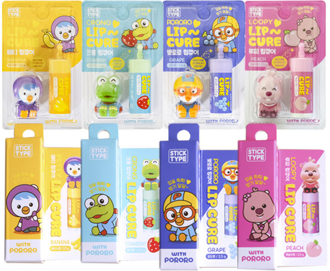 뽀로로와친구들 립큐어 2.5g 어린이립밤 립케어 환절기 루피 크롱 뽀로로 패티, 크롱-딸기향, 1개