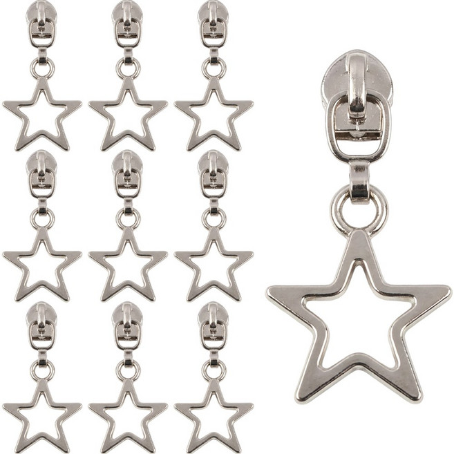 Joeunmall 3호 홈패션 지퍼고리 코일 지퍼머리 지퍼손잡이, 07)실버, 10개