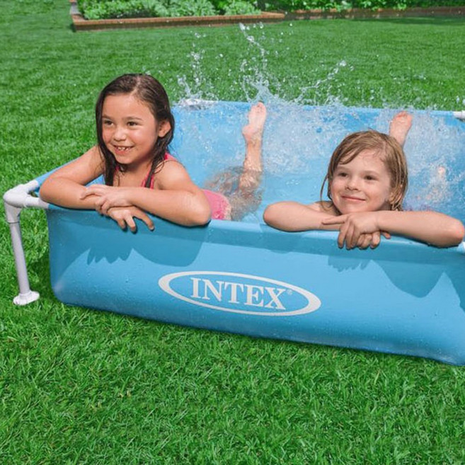 인텍스 유아 풀장 122x122x30cm/아동 어린이 미니 수영장 조립식 사각 철재프레임, 1개