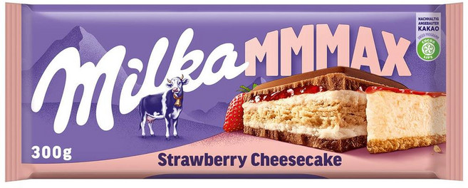 독일 밀카 MMMax 딸기 치즈케이크 초콜릿바 Milka, 300g, 6개