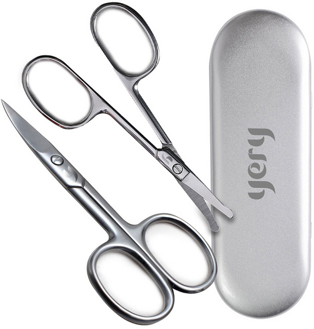 예리 눈썹 코털 귀털 구레나룻 정리 도구 미용 가위 세트, 1세트