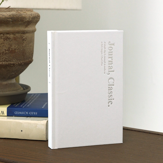 클랙식 저널 일기장 양장 일기 노트 데일리 다이어리, 1개, 화이트