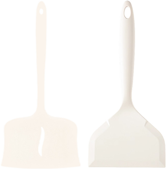 투데이리빙 2종 세트 실리콘 와이드 뒤집개 주방 요리 도구 넓은 대형 주걱, 2개, R98597M(베이지