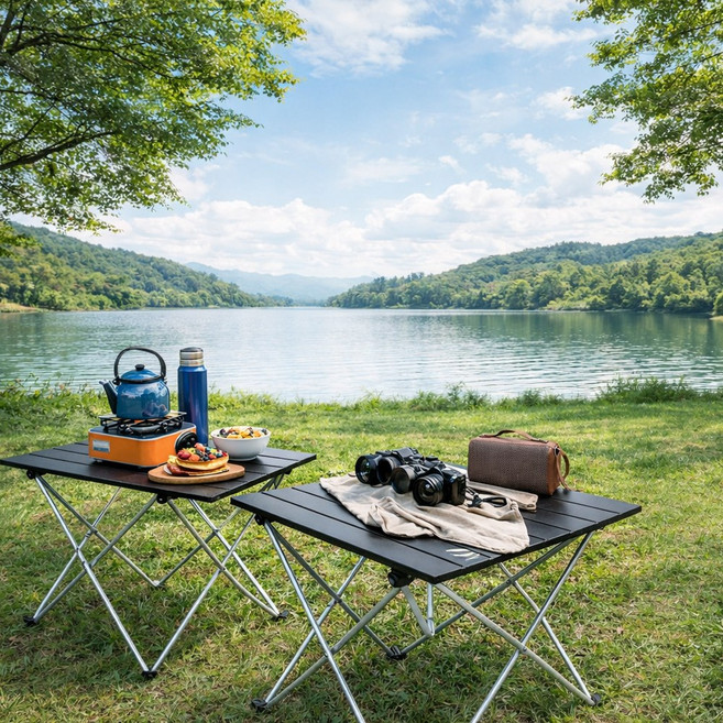 공감스토어 초경량 접이식 롤 테이블 캠핑용 이동식테이블 (대/중/소)