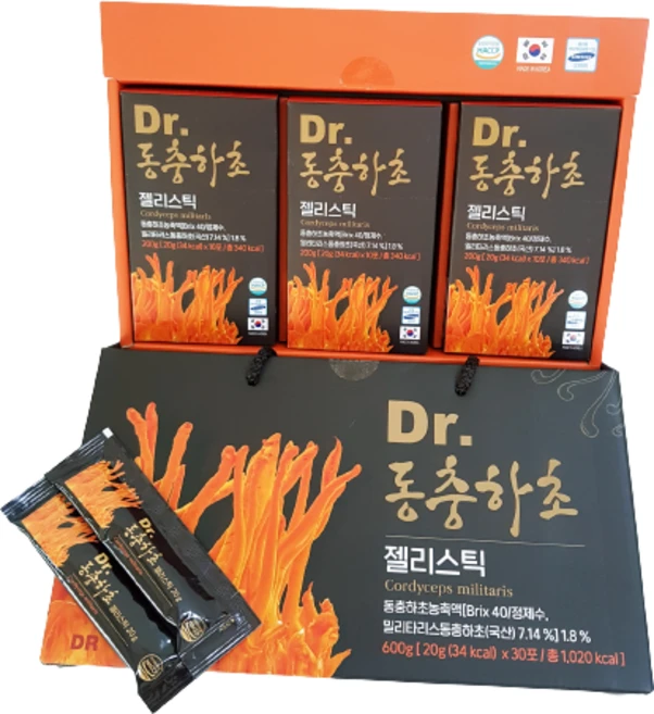 닥터동충하초젤리스틱밀리타리스 코세핀함유면역증강, 30개 - 쿠팡