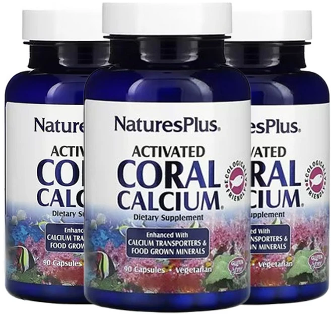 네이처스플러스 활성화된 산호 칼슘 90캡슐, 3개 - 쿠팡