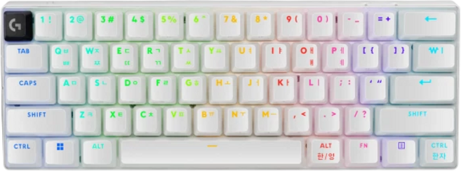 로지텍 코리아 G PRO X60 LIGHTSPEED TKL 택타일 게이밍 무선 키보드 (화이트), 화이트, 920-011938, 갈축