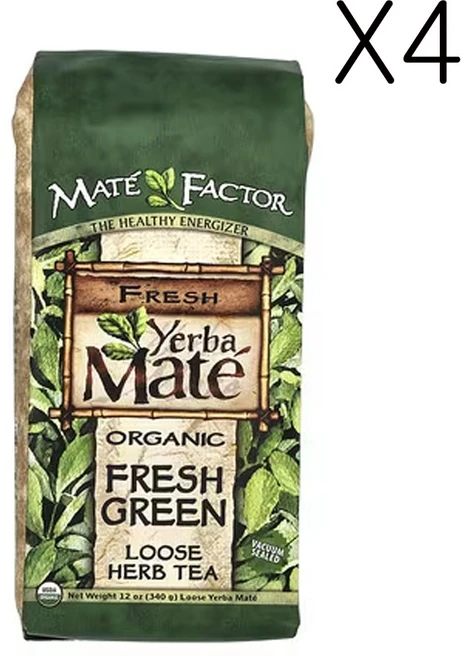 마이트 펙터 유기농 예르바 마테 루즈 허브티 프레시 그린 340g(12oz), 340g, 10개입, 4개 - 쿠팡