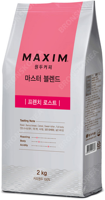 맥심 원두커피 마스터 블렌드 프렌치 로스트, 1개, 1개, 1kg