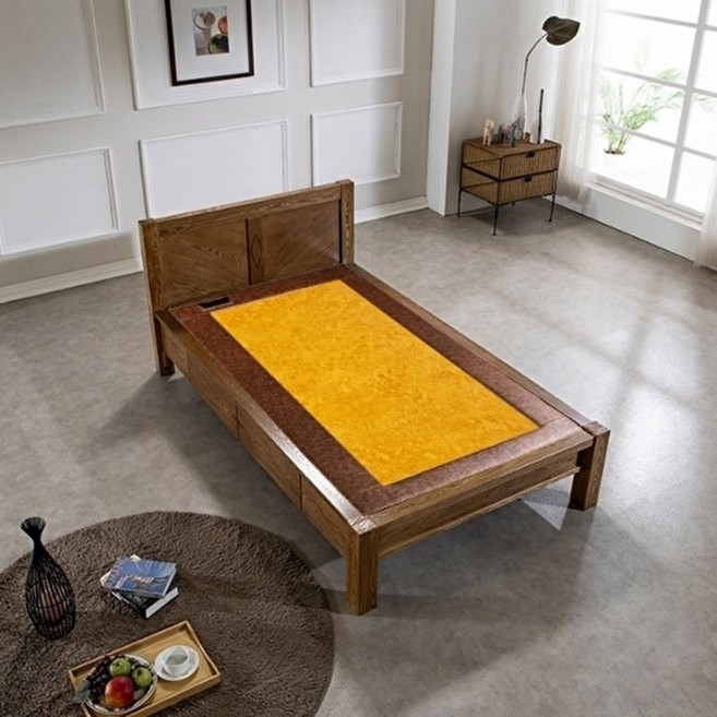 구들장건강 [전용패드증정]모던 서랍형 슈퍼싱글 황토 흙침대, 브라운, 브라운