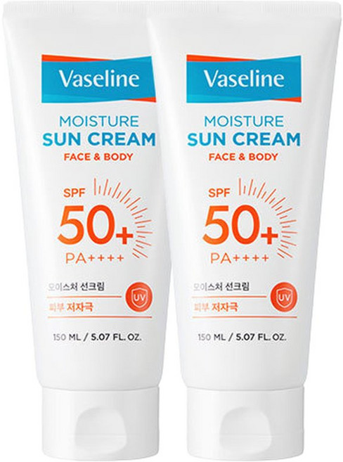 바세린 SPF50+ PA++++저자극 대용량 선크림 150ML 2개, 2세트