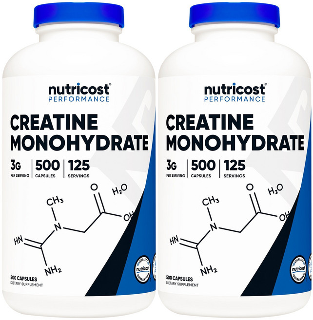nutricost 一水肌酸補充膠囊, 500顆, 2罐