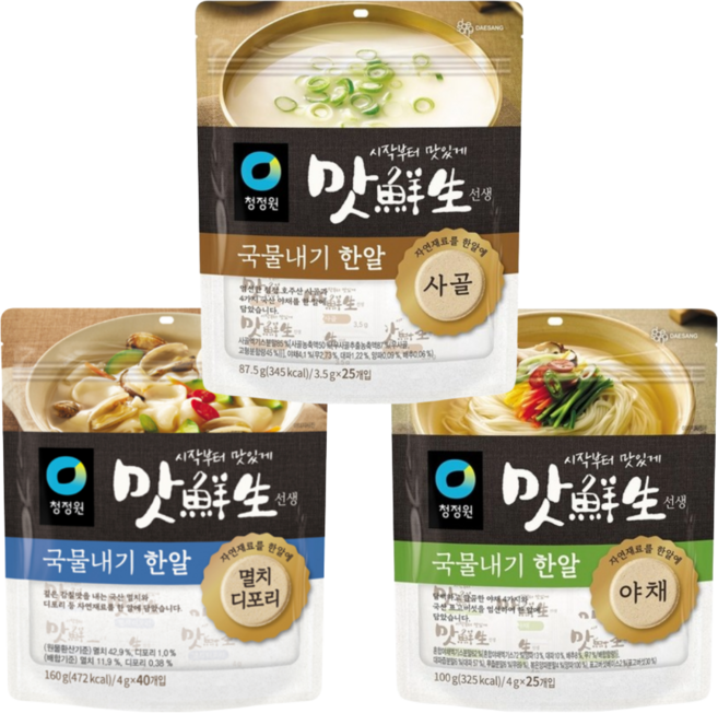 청정원 맛선생 코인육수 사골87.5g+멸치100g+야채100g, 4세트, 287.5g