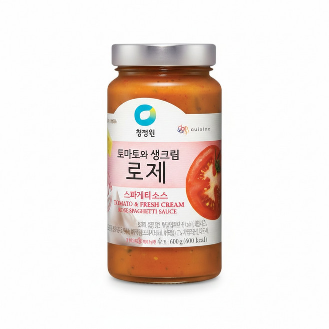 청정원 파스타소스 로제 600g 2개 + 비스크로제 600g 1개 + 스파게티면 500g 1개, 청정원 파스타소스 --- 로제 --- 600g ---