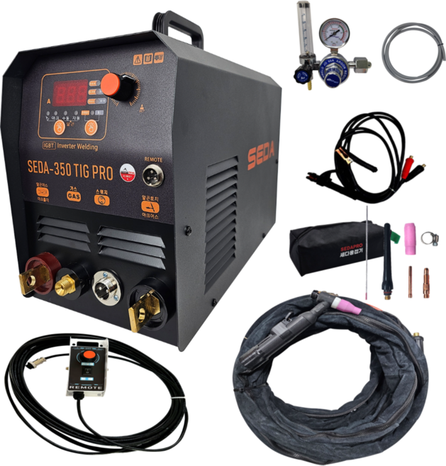 세다 휴대용 알곤용접기 티그용접기 전해연마 아크용접 올인원 SEDA-350A TIG PRO, 1개, 토치선 20M 세트