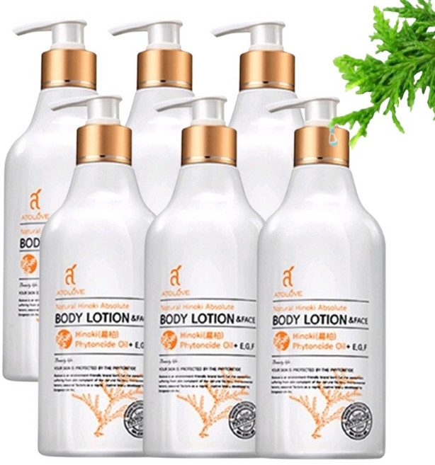 릴리앤아토 아토러브 편백 바디로션 가려운피부 보습제크림 민감성 트러블성 피부진정, 6개, 500ml