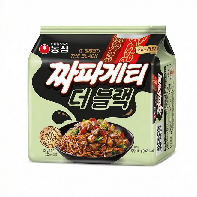 농심 짜파게티 더블랙 봉지라면 116g 16개